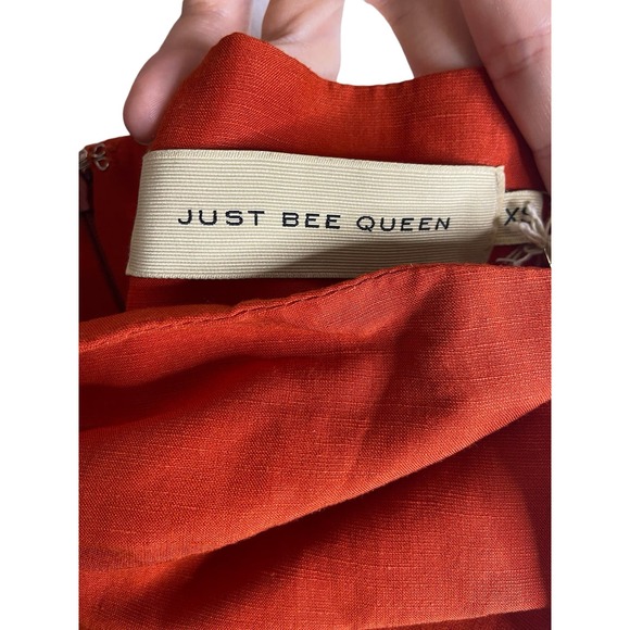Just Be Queen Solange Mini Dress Ruched One Shoulder Linen Blend Chilli Size XS - Picture 8 of 13